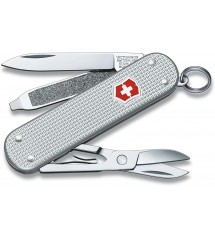 Victorinox Classic Alox, 5 funzioni con nervarvature argento